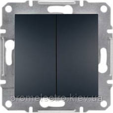 Вимикач Schneider-Electric Asfora Plus 2-клавішний антрацит EPH0300171, фото 1