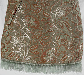 Дивандеки на великий диван і два крісла Орхідея оливковий, фото 3