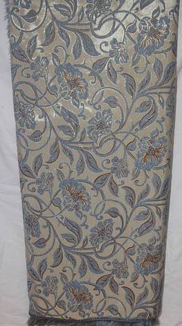 Дивандеки на великий диван і два крісла Орхідея блакитний, фото 1