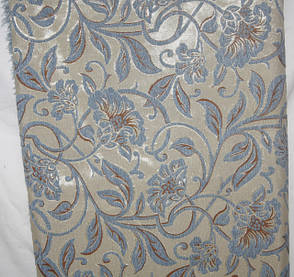 Дивандеки на великий диван і два крісла Орхідея блакитний, фото 3