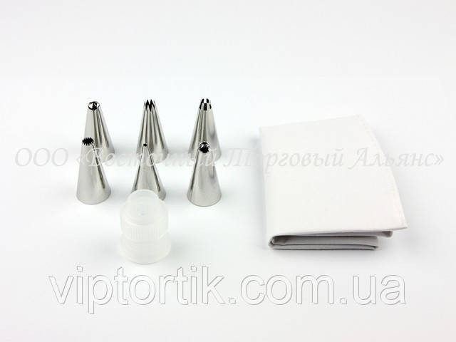 Кондитерський мішок, 6 насадок і перехідник, фото 1