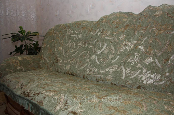 Версаче 210*240 дивандеки гобеленові на великі ліжка (оливковий), фото 1