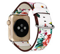 Шкіряний ремінець Primo White Flower для Apple Watch 38mm / 40mm / 41mm розмір S