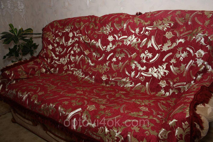 Версаче 210*240 дивандеки гобеленові на великі ліжка (червоне), фото 1