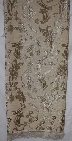 Полуторна покривало (дивандек) на ліжко Версаче бежеве, фото 1