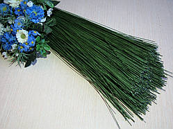 Флористична дріт тейпированная. Зелена , 0.5 мм, 50 шт (довжина 60 см)