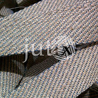 Декоративная лента (джутовая), 36 мм, S-узор. Серый