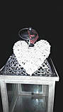 Сердечко з ротангу в сірому кольорі, 10х10 см, фото 2