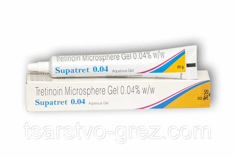 Третиноїн гель для проблемної шкіри Supatret gel 0,04%, 20г. Строк до 05.2024