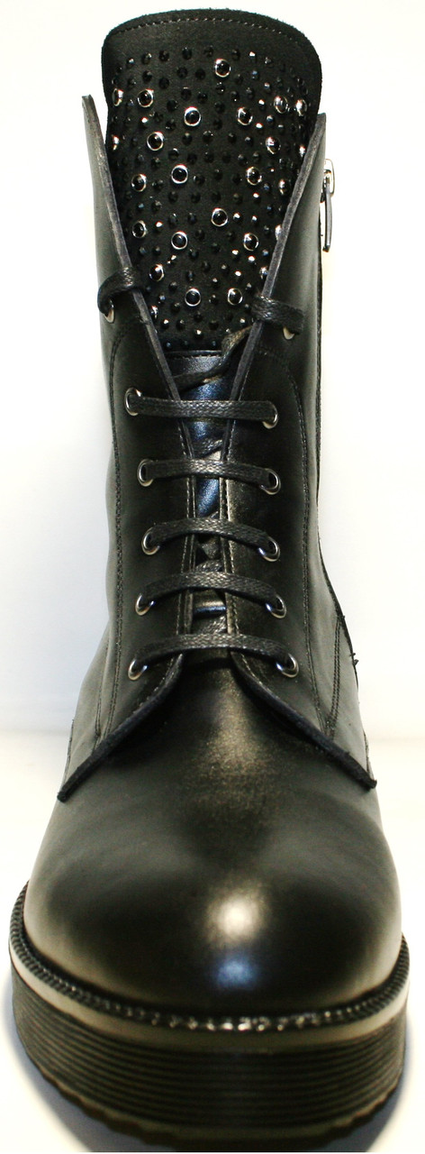Ttucino обувь ботинки женские зима на шнуровке кожаные с мехом на низком каблуке Tucino - фото 8 - id-p618924717