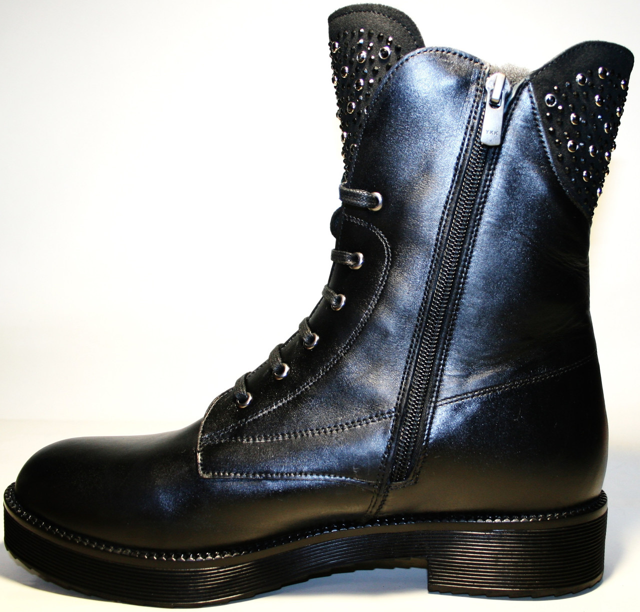 Ttucino обувь ботинки женские зима на шнуровке кожаные с мехом на низком каблуке Tucino - фото 6 - id-p618924717