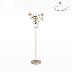 Торшер 3-х ламповий кований із кришталем у класичному стилі