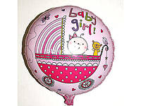 Воздушный шар на выписку для девочки из фольги