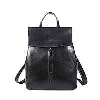Женский кожаный рюкзак городской. Модный рюкзак женский сумка рюкзак трансформер (черный)