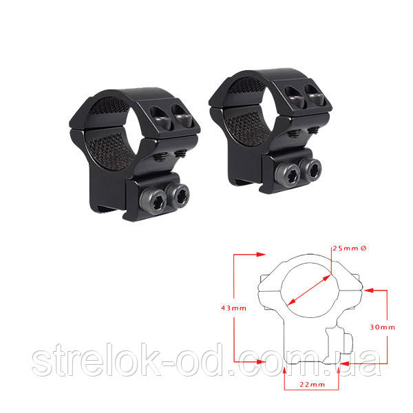 Hawke Кольца Matchmount 30mm/9-11mm/High, фото 1