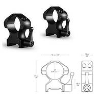 Hawke Кольца Precision Fast Release 1"/Weaver/High