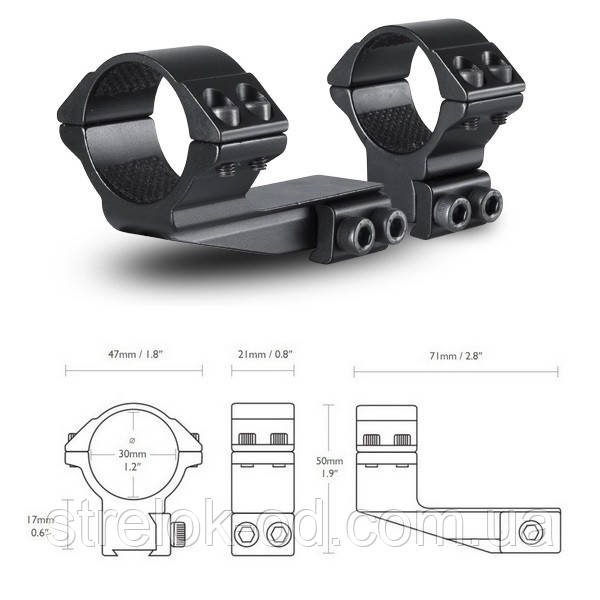 Hawke Кольца Reach Forward 30mm/9-11mm/High extension 2"