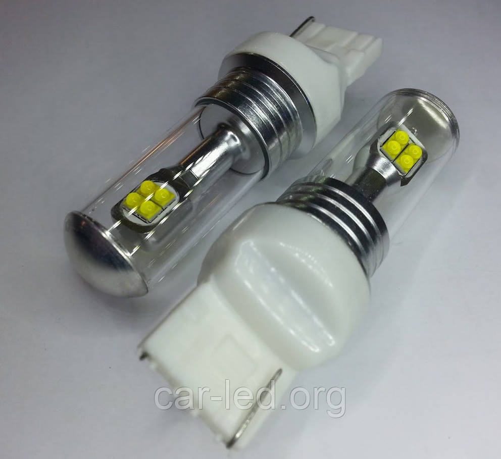 Светодиодная автолампа 7440(W21W)-T20- 40W (580Lm) CREE XBD X*8PCS (580Lm) (Цена указана за  одну лампу)