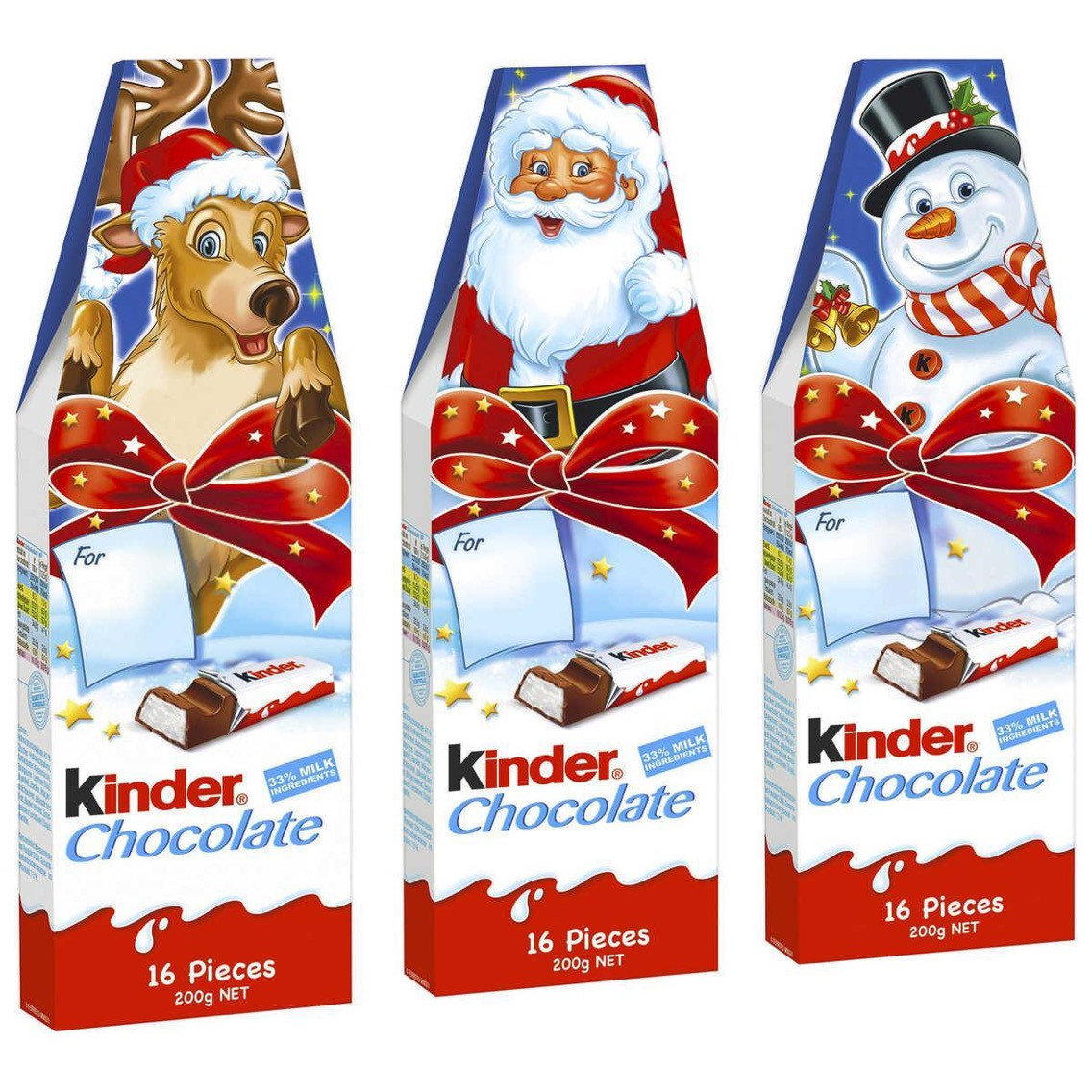 Новорічний набір шоколадок Кіндер Kinder Chocolate, 200 г
