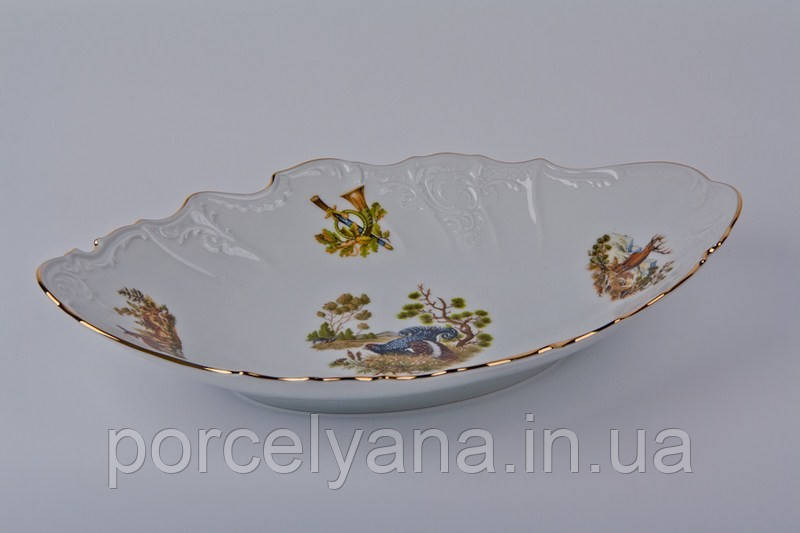 Блюдо овальне глибоке 34 см Thun Bernadotte Мисливство U001011, фото 1
