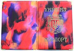 Глянцева обкладинка на паспорт України «Фантазія» колір червоний