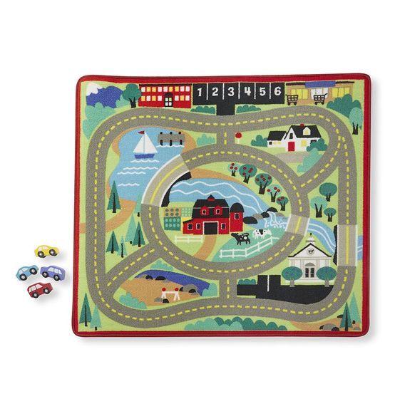 Ігровий килимок з машинками "Міська дорога" / Round the Town Road Rug & Car Set (р. 1*1,2 м) ТМ Melіssa & Doug MD19400