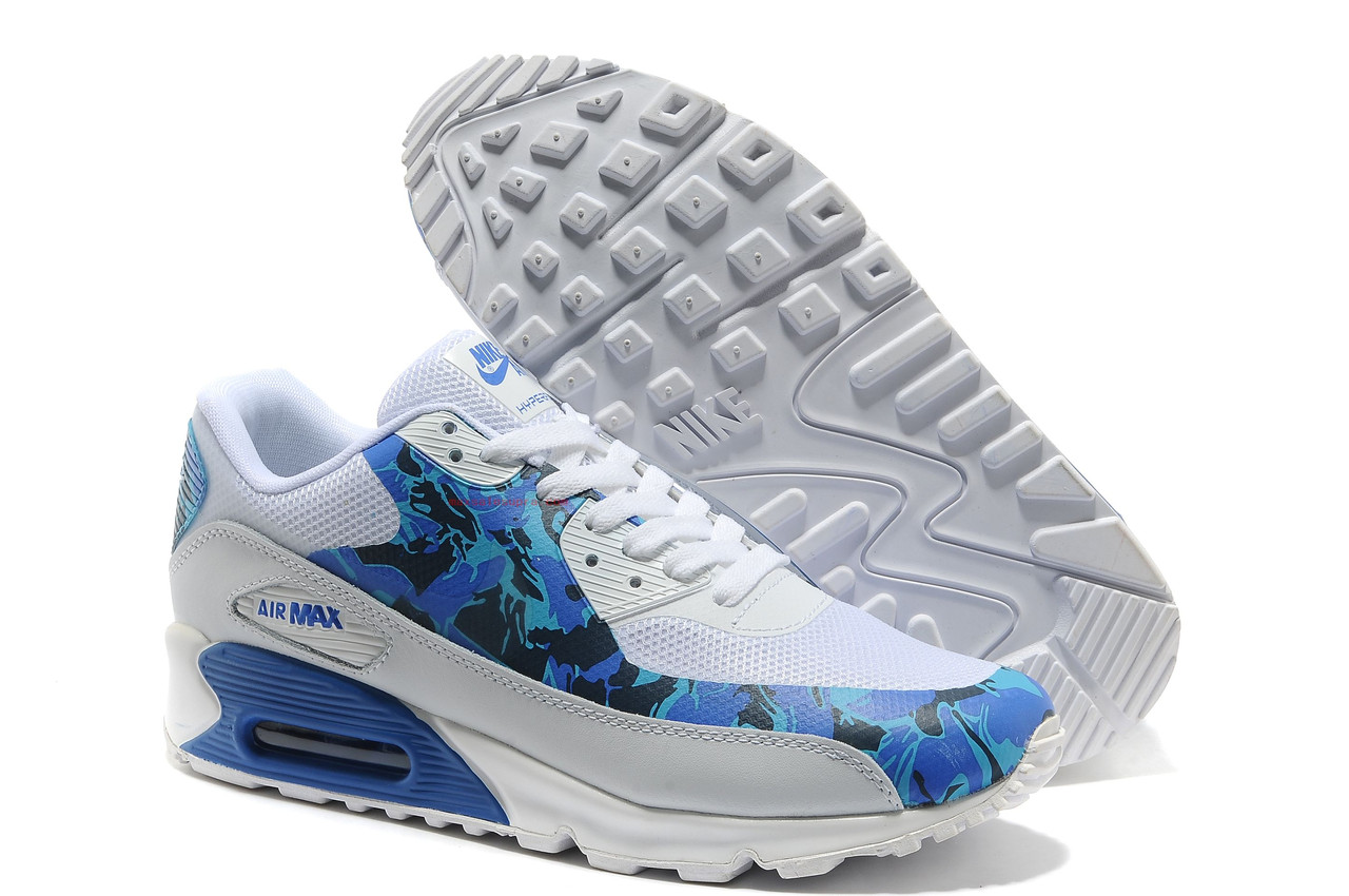 Чоловічі кросівки Nike air max 90 Huperfuse Хакі сині з білим, фото 1