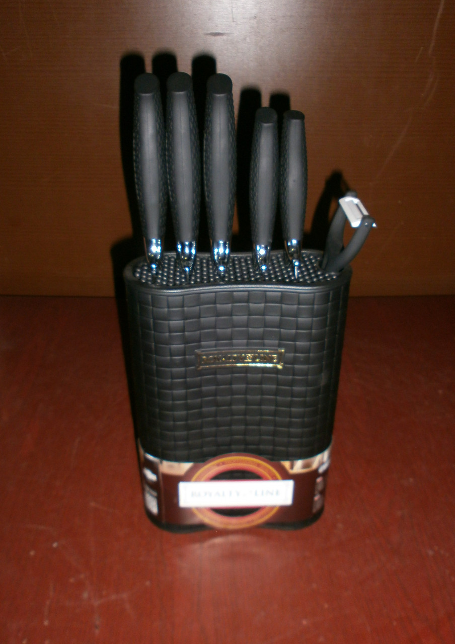 Гарний набір ножів (6 шт.) на стильній підставці з Німеччини Royalty Line, фото 1