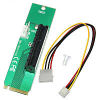 Майнинг M2 Адаптер PCI-E 4x к NGFF M.2 с питанием Molex