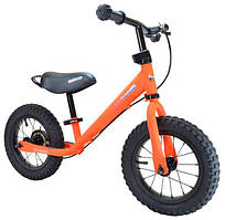 Біговел 12" Kiddimoto Super Junior MAX металевий, матовий жовтогарячий