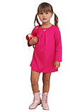 Плаття для дівчинки трикотажне з рукавом ш-1107 зріст 98 104 110 116 122 128 134 та 140 рожеве, фото 3