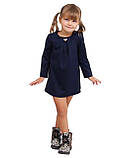 Плаття для дівчинки трикотажне з рукавом пн-1107 розмір 98 104 116 128  синє, фото 3