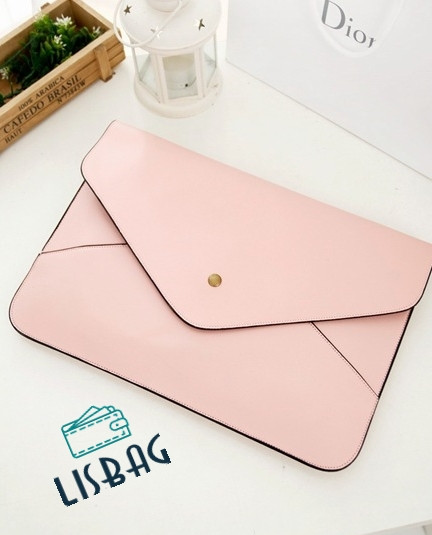 Жіноча офіційна сумка-папка світло-рожевого кольору, формату А4