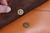 Велика ділова жіноча сумка-планшетка кавового кольору, фото 7