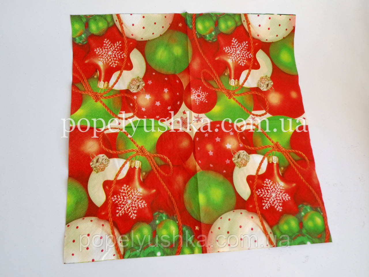 Серветка 33*33 см "Новорічні іграшки", фото 1