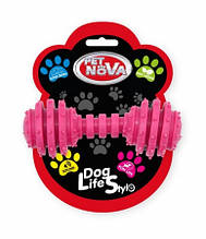 Іграшка для собак Гантель SuperDent Pet Nova 12 см рожевий