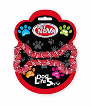 Іграшка для собак Шнур-кісточка Pet Nova 20 см червоний