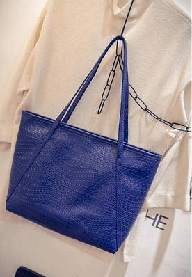 Велика, повсякденна жіноча сумка синього кольору