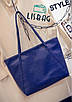 Велика, повсякденна жіноча сумка синього кольору, фото 9