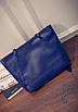 Велика, повсякденна жіноча сумка синього кольору, фото 6