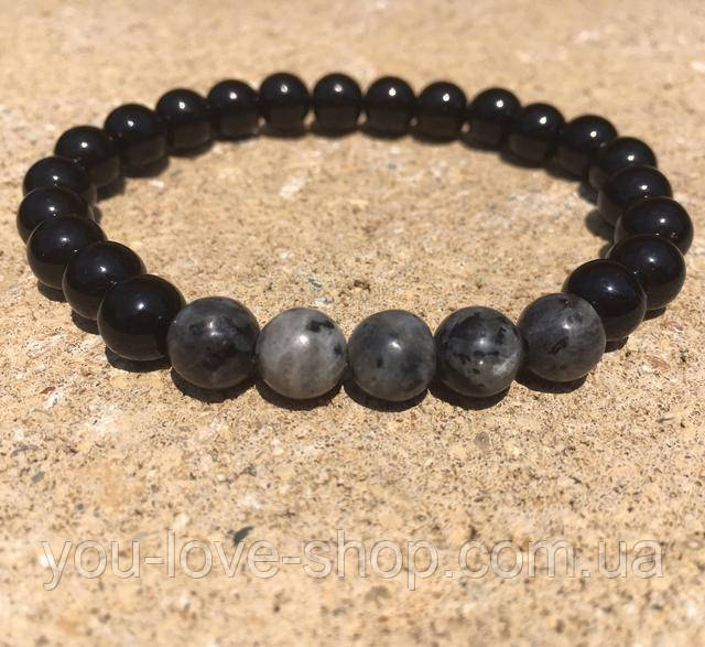 Браслет з агата і лабрадора