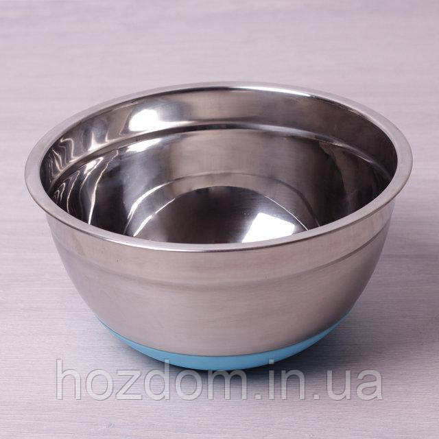 Миска Kamille Ø20*10 см із неіржавкої сталі із силіконовим дном, фото 1