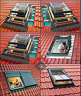 Мансардне вікно Velux ручка зверху з окладом та монтажем