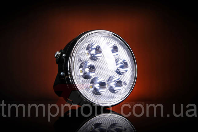 Фара Дельта кругла хром LED-6 ( світлодіодна 6 діодів 18W) 16104668, фото 2