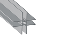 Профиль E4007 делящий 4-х сторонний с пазом 7мм