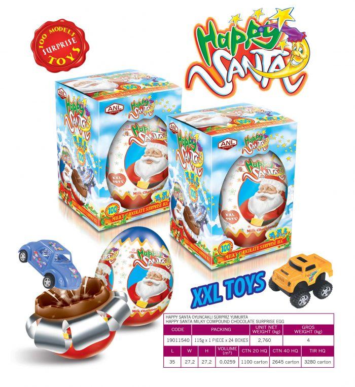 Шоколадне яйце Happy Santa 115 гр. 9 шт Anl