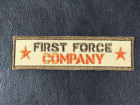 Нашивка First Force company колір бежевий 110х30 мм