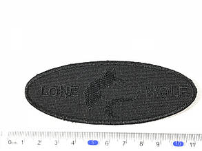 Нашивка Lone Wolf чорний 105х40 мм, фото 3