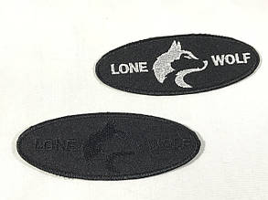 Нашивка Lone Wolf чорний 105х40 мм, фото 4
