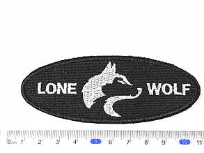Нашивка Lone Wolf чорно-білий 105х40 мм, фото 4